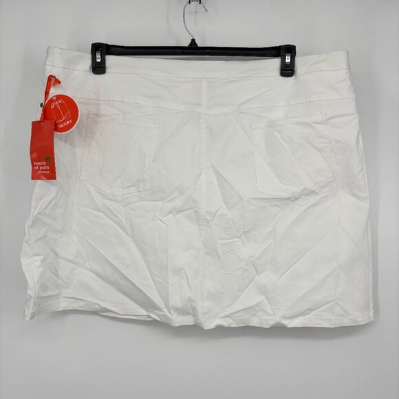 Hearts of Palm Women's Essential Solid Tech Stretch Skort White Size 24W NWT - Picture 3 of 7